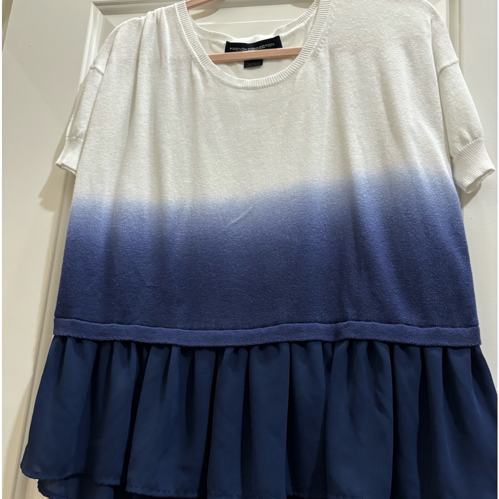 French Connection women’s xsmall top blue and white